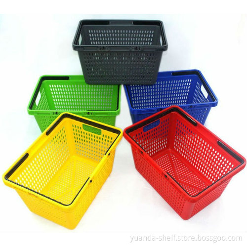 Yuanda Supermarket Equipment--Fashion Design Plastic Shopping Basket with Double Handle with Best Quality Yd-Zc-4